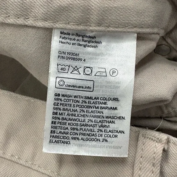 Mens H&M Beige Chino Style Jeans Regular Fit Size 32x32 Business Casual - Picture 6 of 10